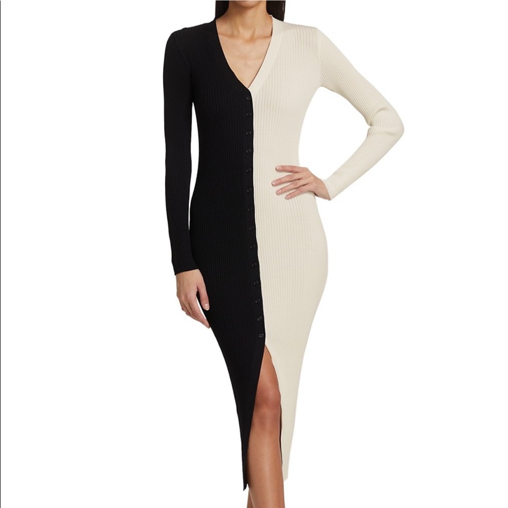 STAUD Shoko Colorblock Sweater Dress BNWT